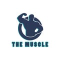 Muscle training logo design illlustration