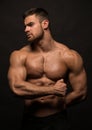 Muscled male model Konstantin Kamynin Royalty Free Stock Photo