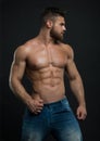 Muscled male model Konstantin Kamynin Royalty Free Stock Photo