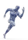 Muscleman anatomy heroic body is running in white background