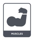 muscles icon in trendy design style. muscles icon isolated on white background. muscles vector icon simple and modern flat symbol