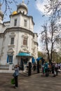 Muscovites visit church on the eve of a religious holiday of orthodox Easter