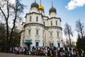 Muscovites visit church on the eve of a religious holiday of orthodox Easter