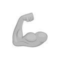 Muscular arm icon, black monochrome style Royalty Free Stock Photo