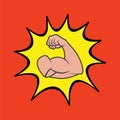 Muscular arm icon, Simple vector logo Royalty Free Stock Photo