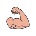 Muscular arm icon, Simple vector logo Royalty Free Stock Photo
