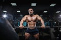 Muscular athletic bodybuilder fitness model posing Royalty Free Stock Photo