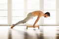 Athletic man doing a calisthenics planche pose Royalty Free Stock Photo