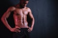 muscular bare-chested african american man Royalty Free Stock Photo