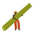 Muscular black gay is harvesting sugarcane manually