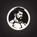 Muscular Black And White Outline Icon Royalty Free Stock Photo