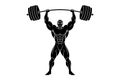 Muscular Bodybuilder Lifting Weights Strongman Silhouette Design Royalty Free Stock Photo