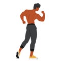 Muscular Bodybuilder Male Character From The Back, Flexing His Biceps, Showcasing Strength And Fitness, Vector