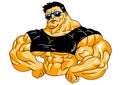 Muscular bodybuilder in sunglasses Royalty Free Stock Photo