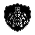 Muscular bodybuilder torso stylized silhouette Royalty Free Stock Photo