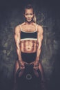 Muscular bodybuilder woman Royalty Free Stock Photo