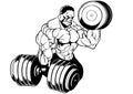 Muscular bodybuilder workout