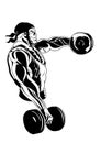 Muscular bodybuilder workout