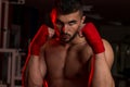 Muscular Boxer MMA Fighter Practice His Skills Royalty Free Stock Photo