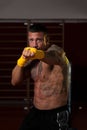 Muscular Boxer MMA Fighter Practice His Skills Royalty Free Stock Photo