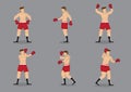 Muscular Boxer Vector Icon Set