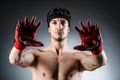 Muscular boxer wiith Royalty Free Stock Photo