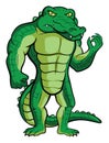 Muscular Crocodile Man Color Illustration Design