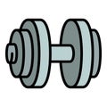 Muscular dumbell icon, outline style Royalty Free Stock Photo