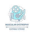 Muscular dystrophy blue concept icon