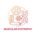 Muscular dystrophy red gradient concept icon