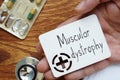 Muscular dystrophy is shown on the conceptual medical photo
