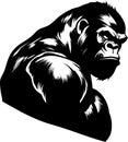 Muscular Gorilla Dark Monochrome Logo