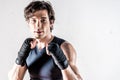 Muscular kickbox fighter Royalty Free Stock Photo