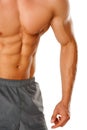 Muscular male body isolated on white Royalty Free Stock Photo
