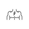 Muscular male chest line icon