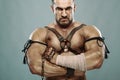 Muscular male portrait of ancient warrior Royalty Free Stock Photo