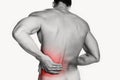 Muscular Man with Backache Royalty Free Stock Photo