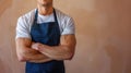 The crossed arms in apron.AI generated image Royalty Free Stock Photo