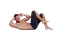 Muscular man doing abdominals Royalty Free Stock Photo