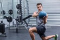 Muscular man doing medecine ball exercises Royalty Free Stock Photo