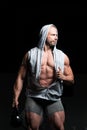 Muscular Man Exercising With Kettle-bell Royalty Free Stock Photo