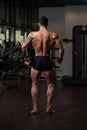 Muscular Man Flexing Back Muscles Pose Royalty Free Stock Photo