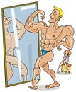 Muscular man in mirror Royalty Free Stock Photo