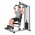 Man exercising on cable machine for strength training Royalty Free Stock Photo