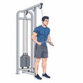 Man exercising with cable machine Royalty Free Stock Photo