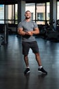 Muscular Man Posing In Gray T-shirt Royalty Free Stock Photo