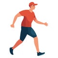 Muscular man running sports activity