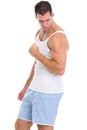Muscular man showing biceps Royalty Free Stock Photo