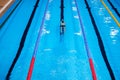 Muscular man under water in a swimming pool Royalty Free Stock Photo