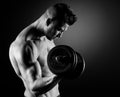 Muscular man weightlifting Royalty Free Stock Photo